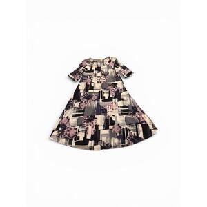 Soft Surroundings Women’s Dress Med Mixed Geometric Print Boho Fairy Chic Purple